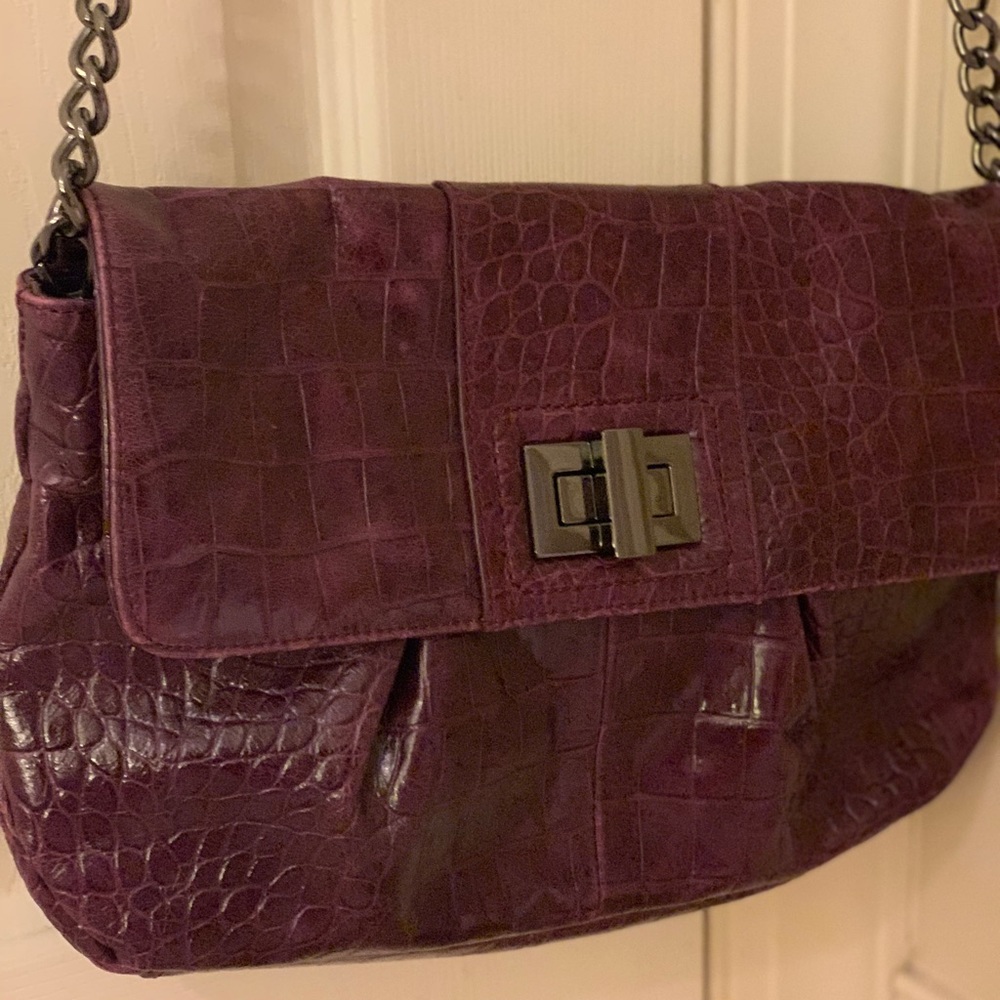 Alfani croc-embossed DEEP PURPLE shoulder bag